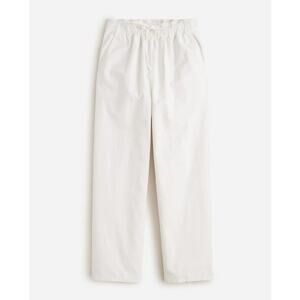 J Crew Drawstring Cotton Linen Wide Leg Crop High Rise Pants US Women's XL New